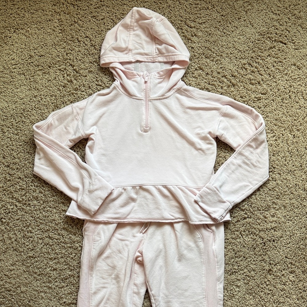 All in Motion Girls Lightweight Pink Hooded Set